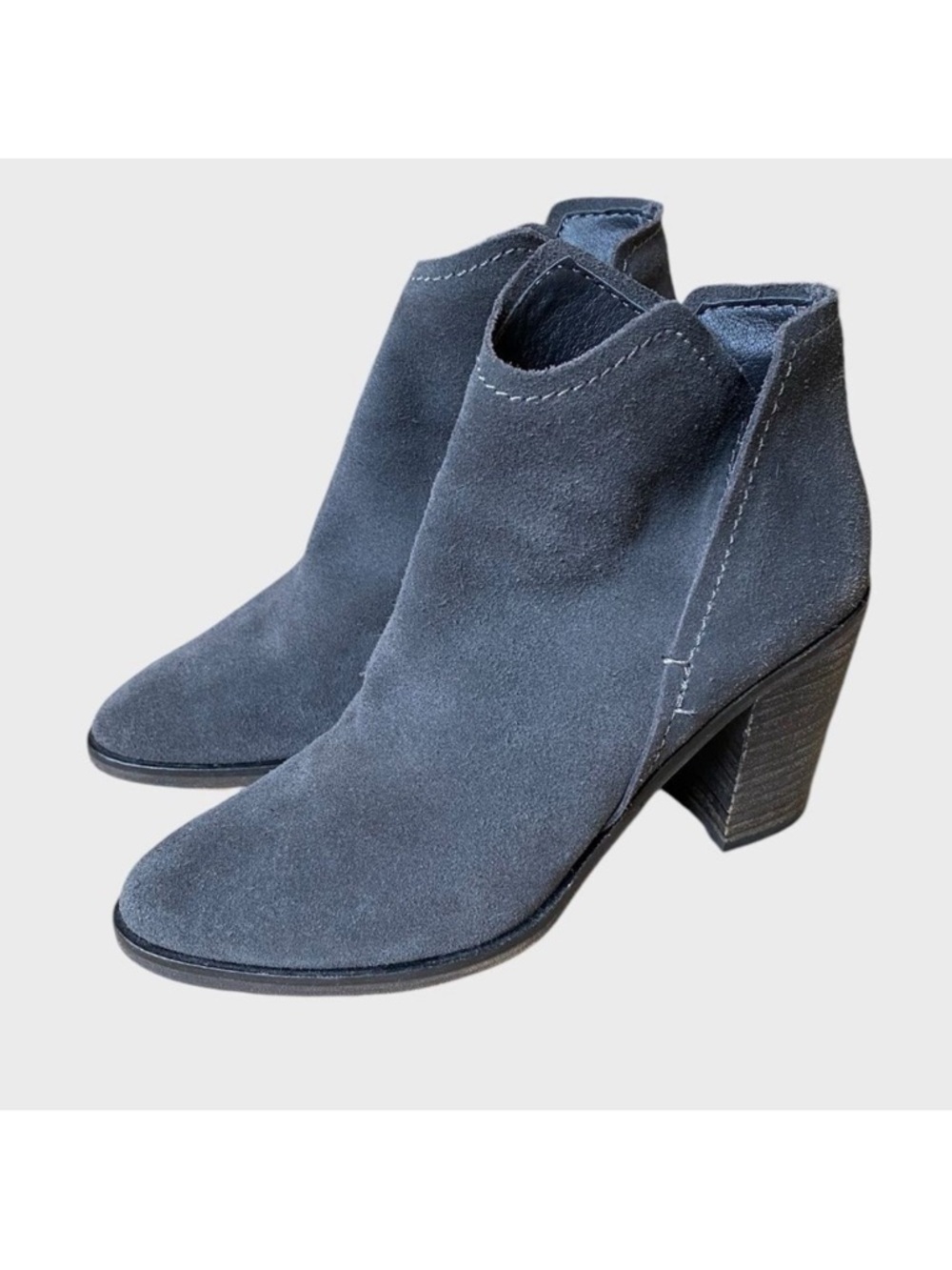 Dolce Vita Shep Suede Booties Women's Size 6 Ankle Slip-on Boots Grey